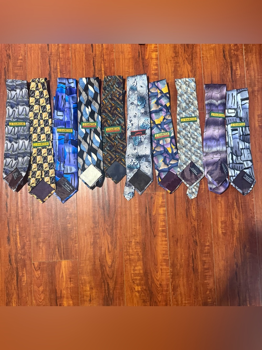 Lot Of 10-J/Jerry Garcia Men’s Silk Neckties Multicolor Vintage Modern Tie Read!